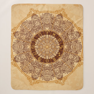 Cobertor Sherpa Mandalas, zodíaco, ornamentado, círculo vintage.