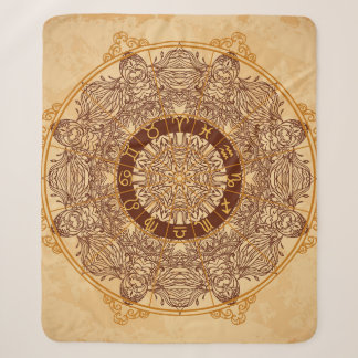 Cobertor Sherpa Mandalas, zodíaco, ornamentado, círculo vintage.