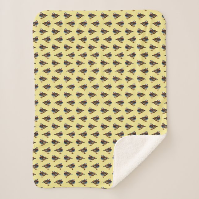 Cobertor Sherpa Mandarin Frenzy (Amarelo) (Frente)