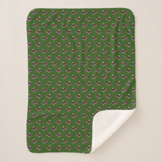 Cobertor Sherpa Mandarin Frenzy (Verde Escuro)