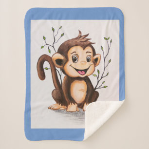 Cobertor Sherpa Manny, o Macaco