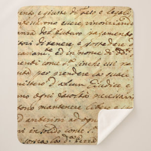 Cobertor Sherpa Manuscrito antigo do século 1700 escrito a tinta