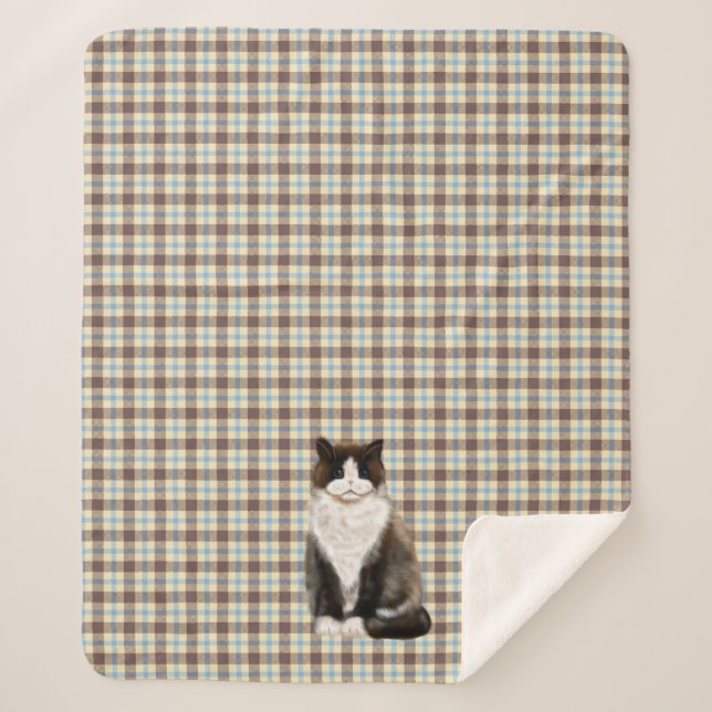 Cobertor Sherpa manx cat bi-col sherpa blanket (Frente)