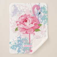 Mão Monograma pintada flamingo