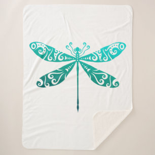 Cobertor Sherpa Maori Dragonfly Tatuagem Tribal Polinésia Ideia