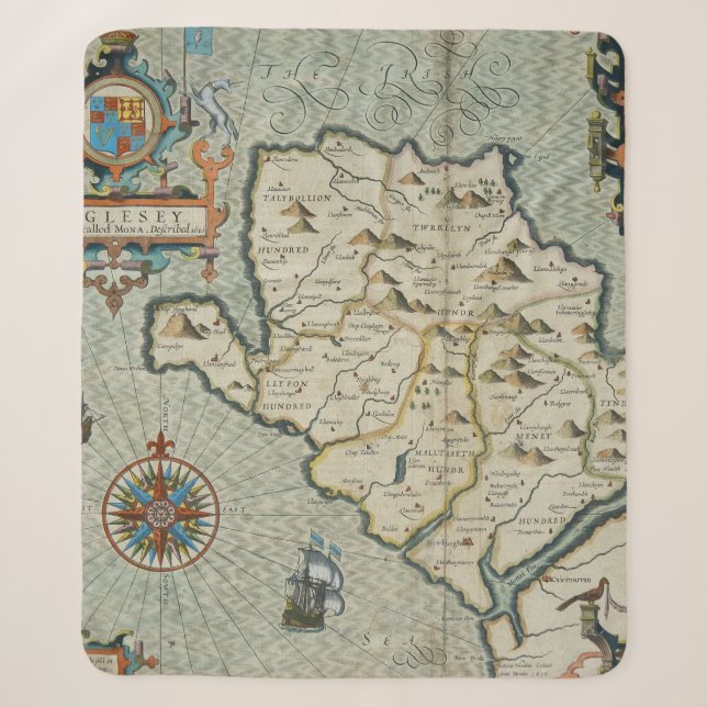 Cobertor Sherpa Mapa antigo antigo inspirado (7) (Frente)