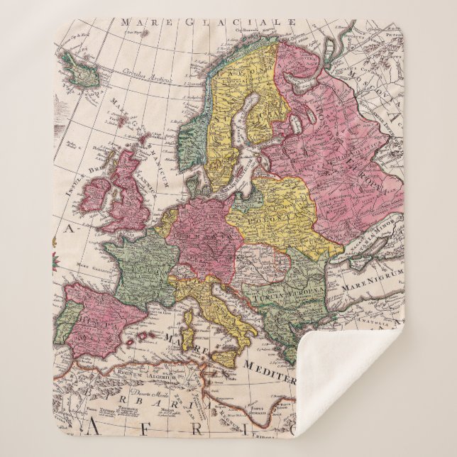 Cobertor Sherpa Mapa antigo antigo inspirado (9) (Frente)