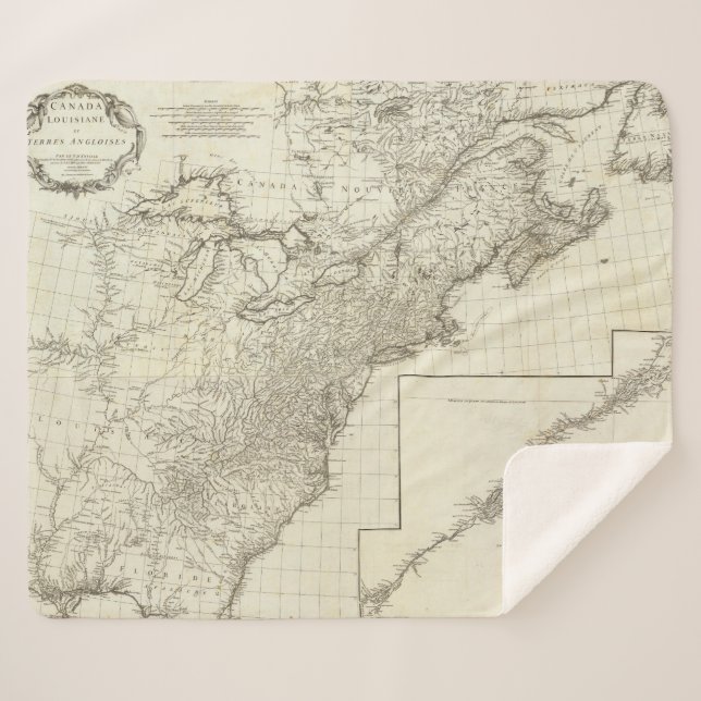 Cobertor Sherpa Mapa composto de Canadá (Frente (Horizontal))