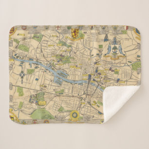Cobertor Sherpa Mapa de Glasgow, Inglaterra
