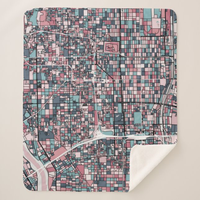 Cobertor Sherpa Mapa de Kyoto Japão (Frente)