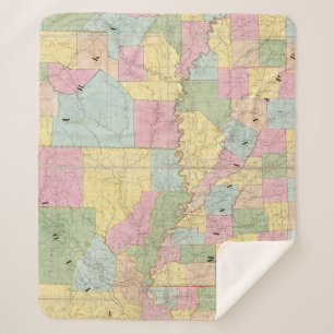 Cobertor Sherpa Mapa de Mississippi, de Louisiana & de Arkansas