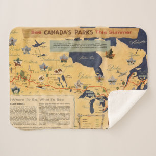 Cobertor Sherpa Mapa de parques de Canadá - de Canadá