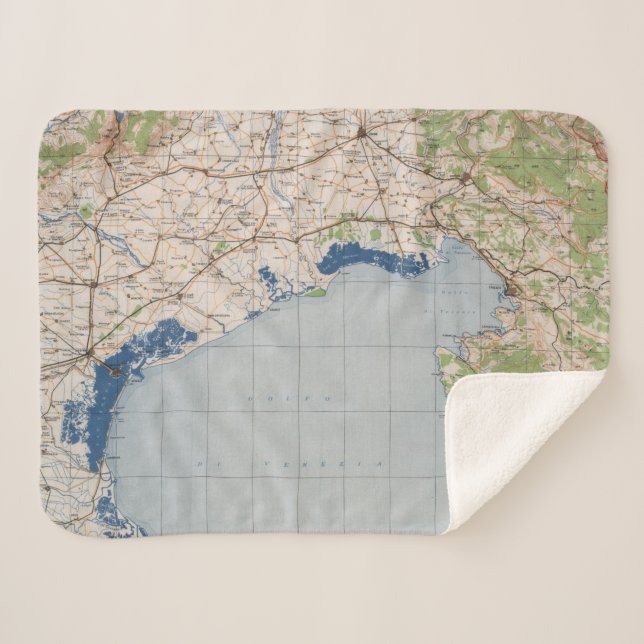 Cobertor Sherpa Mapa de Veneza, Italia (Frente (Horizontal))