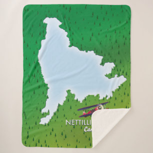 Cobertor Sherpa Mapa do lago Hubbard no norte de Michigan Sherpa B