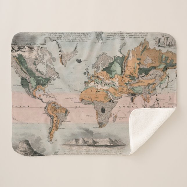 Cobertor Sherpa Mapa Geological do mundo (Frente (Horizontal))