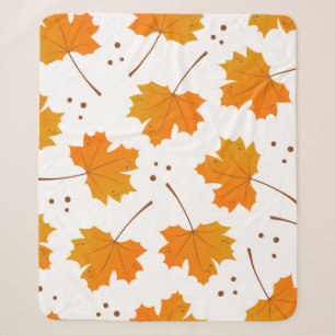 Cobertor Sherpa Maple Mirth: Folhas de outono de Cartoon