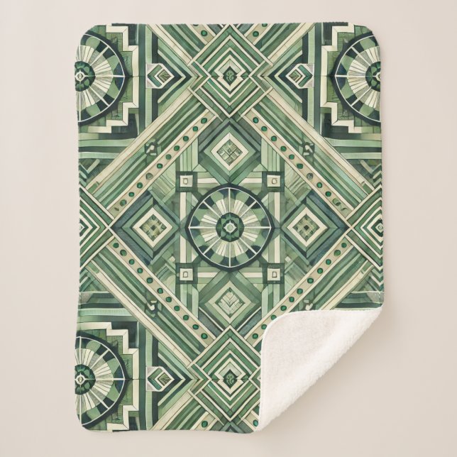 Cobertor Sherpa Máquina Verde (Frente)