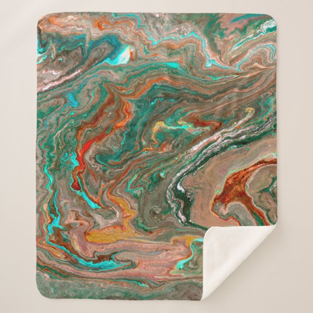 Cobertor Sherpa Marble abstract acrylic background. Marbling artwo (Frente)