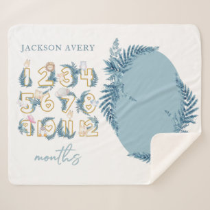 Cobertor Sherpa Marco do Bebê dos Animais Safari