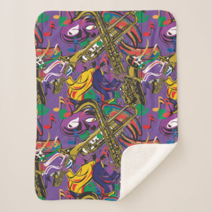 Cobertor Sherpa Mardis Gras Nova Orleães