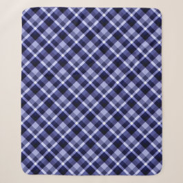 Cobertor Sherpa Marinho azul Impressão Xadrez médio Sherpa Blanket