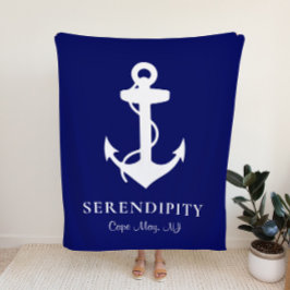 Cobertor Sherpa Marinho de Âncora do Barco Personalizado