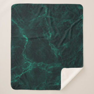 Cobertor Sherpa Mármore verde escuro, textura perfeita.