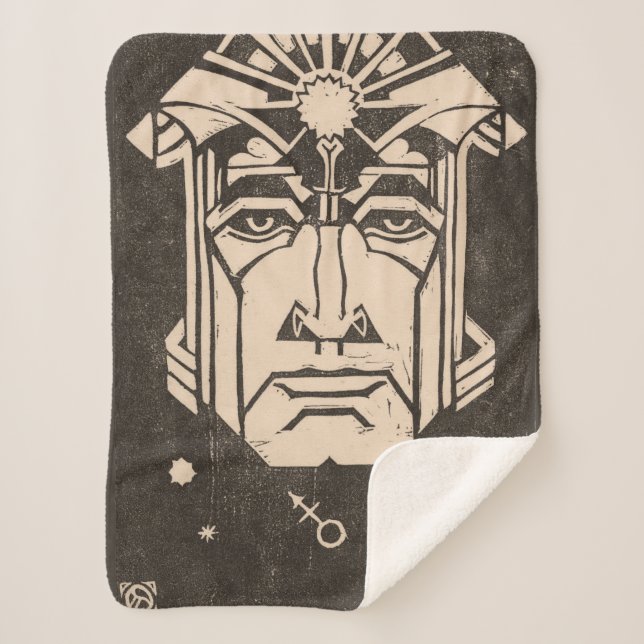 Cobertor Sherpa Mars Ares Deus da Guerra Mito Grego Negro (Frente)
