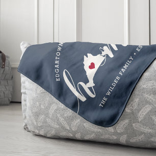 Cobertor Sherpa Martha's Vineyard Home Town Personalizada
