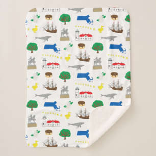 Cobertor Sherpa Massachusetts Blanket