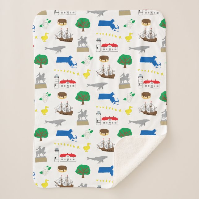 Cobertor Sherpa Massachusetts Blanket (Frente)