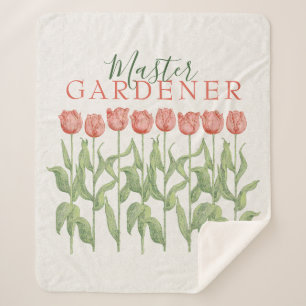 Cobertor Sherpa Master Gardener - Citação de Tulipa Rosa