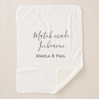 Cobertor Sherpa Match made in heaven name couple wedding simple