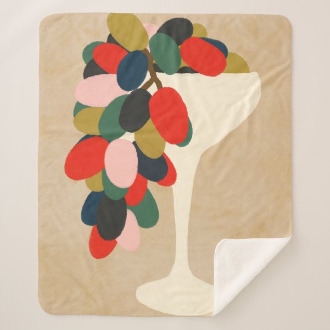 Cobertor Sherpa Matriz de Uvas (Frente)