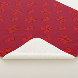 Cobertor Sherpa Mazipoodles Corações Vermelhos Em Vermelho