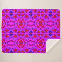 Cobertor Sherpa Mazipoodles Neuro Art Fuchsia Red Blue