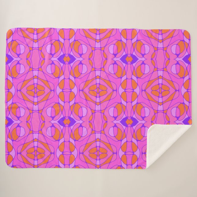 Cobertor Sherpa Mazipoodles Neuro Art Pink Laranja Roxo (Frente (Horizontal))