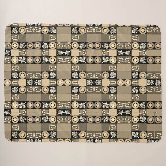 Cobertor Sherpa Mazipoodles Patchwork Quilt 2 Sepia (Frente (Horizontal))