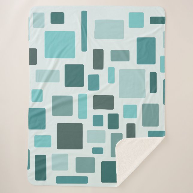 Cobertor Sherpa MCM Disarrayed Bricks Aquamarine (Frente)