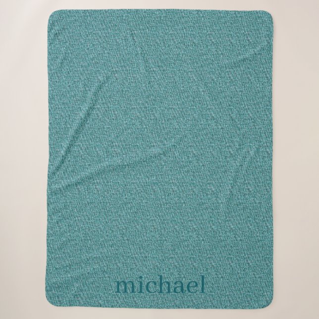 Cobertor Sherpa Med personalizado. Teal escuro (Frente)