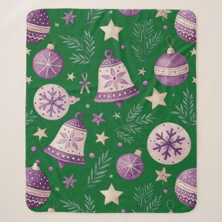 Cobertor Sherpa Médio – Sinais de Natal Roxos & S