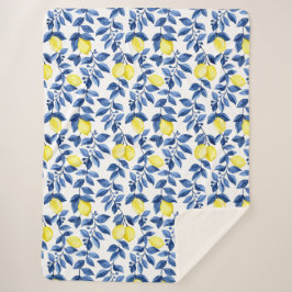Cobertor Sherpa Mediterrenean Citrus Lemon pattern