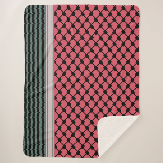 Cobertor Sherpa Melancia palestiniana Hatta Keffiyeh Kufiya Folk (Frente)