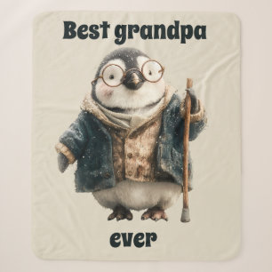 Cobertor Sherpa Melhor Avô de Todos Pinguim de Inverno