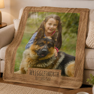 Cobertor Sherpa Melhor Cachorro de Todos os Tempos Foto de Lembran