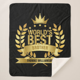 Cobertor Sherpa Melhor Irmão do Mundo Dourado e Preto Moderno