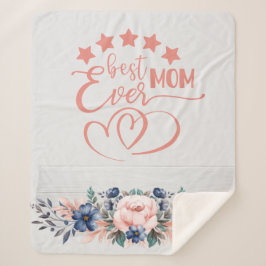 Cobertor Sherpa Melhor Mãe Nunca Russo Boho Floral Dia de as mães
