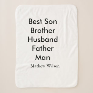 Cobertor Sherpa Melhor marido pai filho quotes adicionar nome text