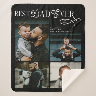 Cobertor Sherpa Melhor Pai de Todos os Tempos 4 Fotos Presentes Mo