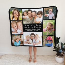Cobertor Sherpa Melhor Tia Tio Foto Collage Black